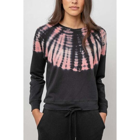 NEW! RAILS Theo black skeleton Tie Dye pullover black crewneck sweater SMALL - Picture 1 of 5